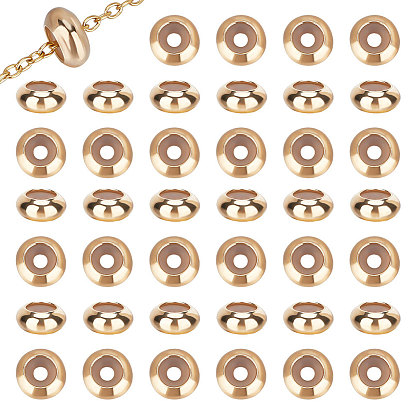 80 латунные бусины шт., с резиновой, рондель, ползунки