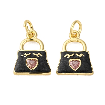 Латунные микро проложить кубического циркония подвески, подвески для сумочек, с эмалью, с целью перехода в кольце, без кадмия и без свинца, стойки покрытие, долговечный