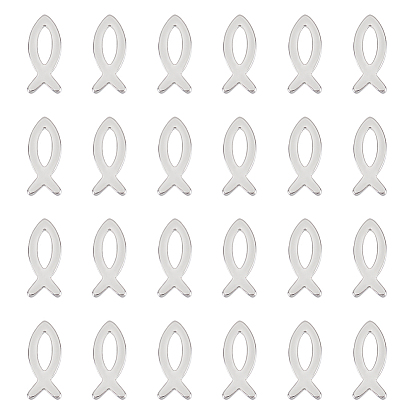 24 шт. 304 подвески из нержавеющей стали, прелести рыбы Иисуса