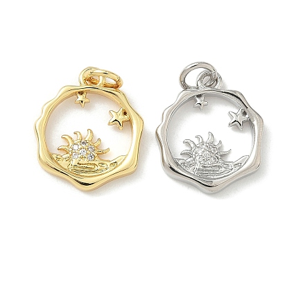 Латунные микро проложить кубического циркония подвески, звезда и солнце, с целью перехода в кольце, долговечный, без кадмия и без свинца, стойки покрытие