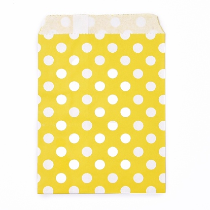 Kraft Paper Bags, No Handles, Food Storage Bags, Polka Dot Pattern