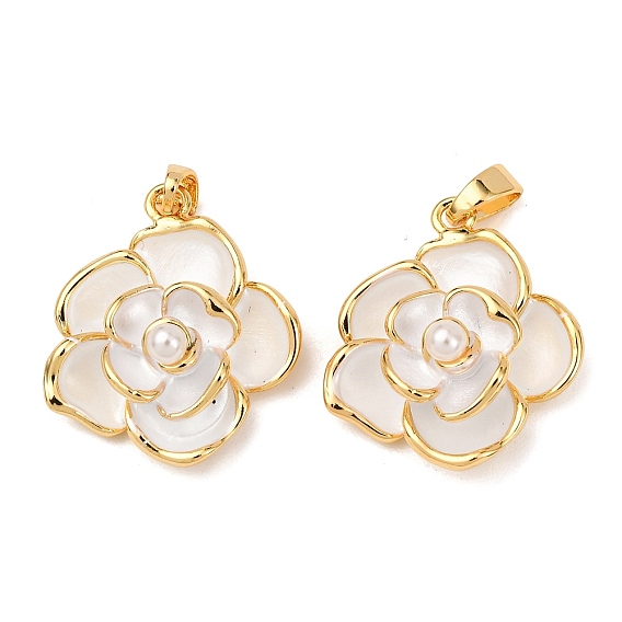 Латунь эмаль подвески, , с пластиковой жемчужины