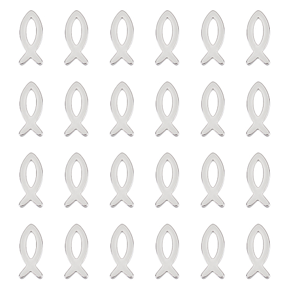 24 шт. 304 подвески из нержавеющей стали, прелести рыбы Иисуса