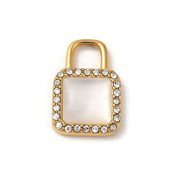 Ионное покрытие (ip) 304 подвески из нержавеющей стали, горный хрусталь и оболочки, квадратный шарм