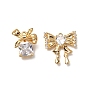 Латунные микро проложить кубического циркония подвески, бантом, долговечный, без никеля , реальный 18 k позолоченный