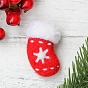 Kit de feutrage à l'aiguille de broche de bas de thème de noël, y compris les instructions, 1 mousse pc, 4 aiguilles PC, 2 couleurs laine, 1 recherche de broche pc