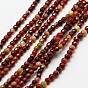 Natural Red Rainbow Jasper Faceted Round Beads Strands