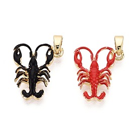 Латунь эмаль подвески, креветки прелести, золотые