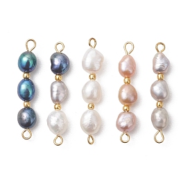 Натуральный культивированный пресноводный жемчуг, бусины в форме картофеля, соединительные подвески, с 304 петлями из нержавеющей стали, золотые, смешанные окрашенные и неокрашенные