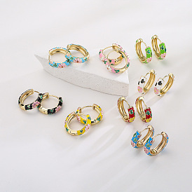 Colorful Chinese Style Drop Earrings for Women with 18K Gold Plating by Aogu - Unique and Personalized Ear Hoops