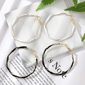 Серьги-кольца с эмалью из латуни, с 925 штырями стерлингового серебра, реальный 18 k позолоченный