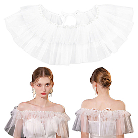 Polyester Shawls, with Imitation Pearl, for Wedding Bride Accessories