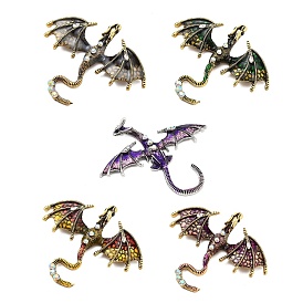 Alloy Rhinestone Cabochons, Dragon