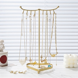 Detachable Iron Necklaces Display Rack, with Jewelry Heart Tray, For Hanging Necklaces Earrings Bracelets
