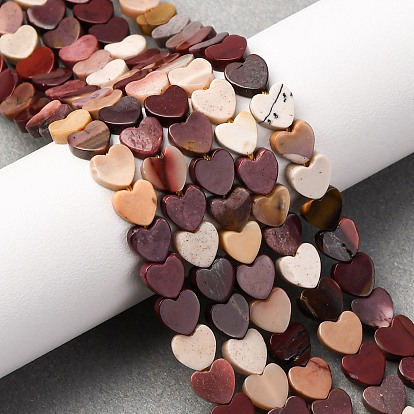 Природные mookaite бисер нитей, сердце