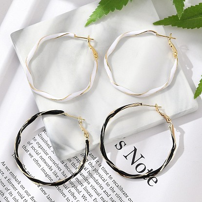 Серьги-кольца с эмалью из латуни, с 925 штырями стерлингового серебра, реальный 18 k позолоченный