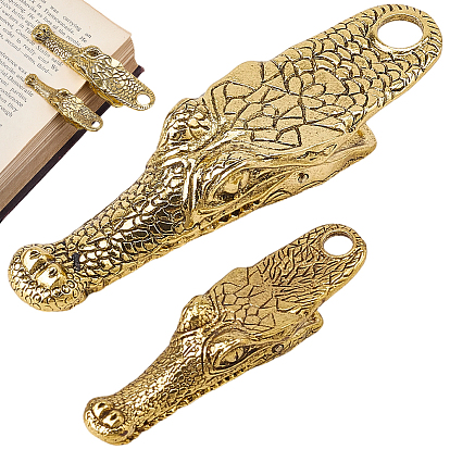2Pcs 2 Styles Crocodile Alloy Clips, for Paper Document, School Office Supplies
