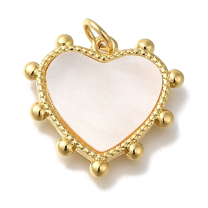 Стойки с латунными подвесками из ракушек, подвески-сердечки с кольцами-прыгунами, долговечный, без свинца и без кадмия