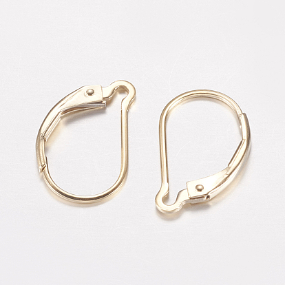Yellow Gold Filled Leverback Earring Findings, 1/20 14K Gold Filled
