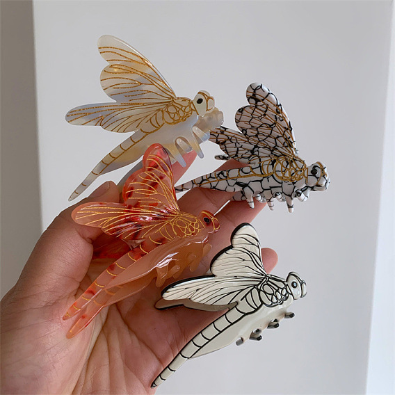 Заколка для волос из ацетата стрекозы, аксессуар для волос, челка, аксессуар для волос