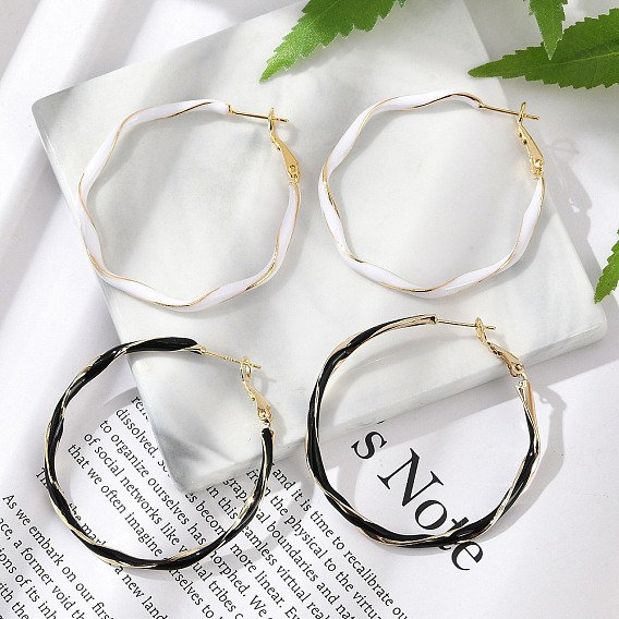 Серьги-кольца с эмалью из латуни, с 925 штырями стерлингового серебра, реальный 18 k позолоченный