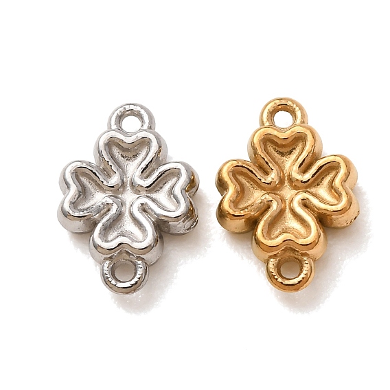 304 Stainless Steel Connector Charms, Clover Links