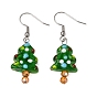 304 серьги с подвесками в виде рождественской елки из нержавеющей стали, с Lampwork