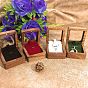 Wood Visible Window Pendant Storage Box, Pendant Magnetic Gift Case with Velvet Inside, Square
