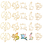 Zinc Alloy Open Back Bezel Pendants, For DIY UV Resin, Epoxy Resin, Pressed Flower Jewelry, Mixed Shapes