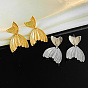 Alloy Dangle Stud Earrings, Fishtail