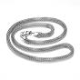 Collar de 304 acero inoxidable con cadena de malla, con cierre de langosta