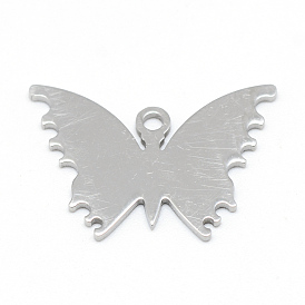 201 pendentifs d'étiquettes vierges en acier inoxydable, papillon