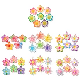 Подвески из смолы, цветок, с железной платиной петлей