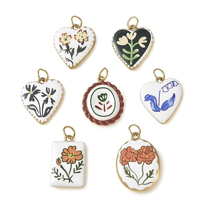 Подвески из нержавеющей стали с покраской методом запекания, очарование цветочного узора