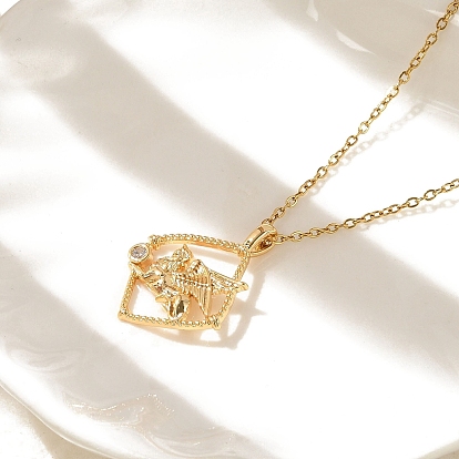 Латунные прозрачные кубические циркониевые подвески ожерелья для женщин, реальный 18 k позолоченный