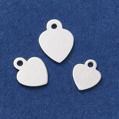 925 Sterling Silver Chain Extender Drop, Chain Tabs, Heart Charms, with S925 Stamp