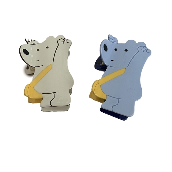 Заколки для волос с когтями из ацетата целлюлозы (смола), медведь, заколка для волос без следов челки для женщин и девочек