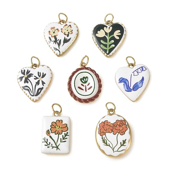 Подвески из нержавеющей стали с покраской методом запекания, очарование цветочного узора