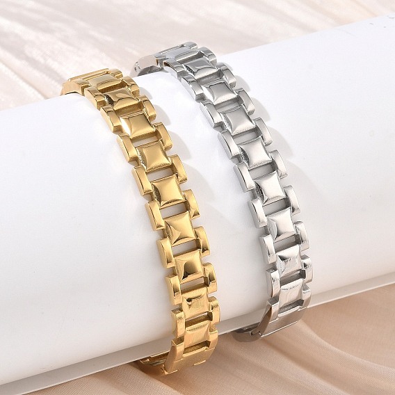 304 Stainless Steel Hinged Cuff Bangles, Square