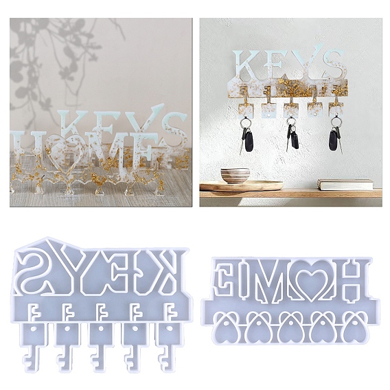Key Rack DIY Food Grade Silicone Mold, Resin Casting Molds, for UV Resin, Epoxy Resin Craft Making