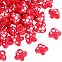 50Pcs Opaque Acrylic Beads, with Enamel, Mushroom