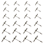 30Pcs 6 Style 201 Stainless Steel 3 Way Swivels Fishing Cross Line, with Plastic Beads, Fishing Accessories, T-shaped