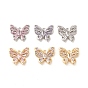 Glass Pendants, with Brass Findings, Butterfly