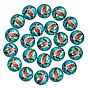 50Pcs Dome Glass Cabochons, Half Round with Tortoise Pattern