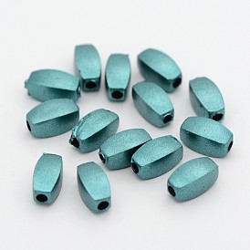 Perles colorées quadrangulaire en plastique, 10.5x5mm, trou: 2 mm, environ 2500 pcs / 500 g
