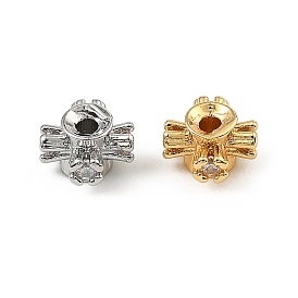 Латунные прозрачные бусины из кубического циркония, крестик