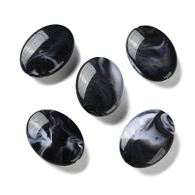 Opaque Acrylic Beads, Two Tone, Oval