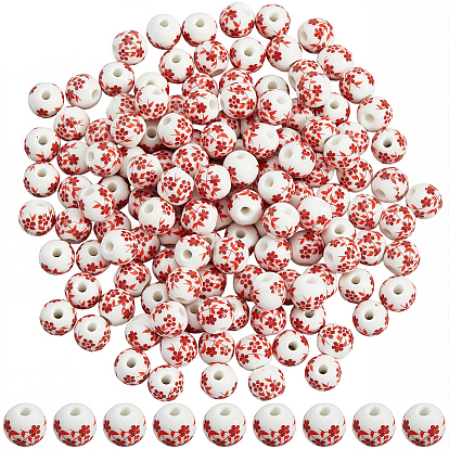150шт. фарфоровых бусин ручной работы в стиле «фамиль роз», круглые