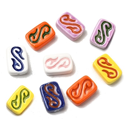 Фарфоровые бусины ручной работы, прямоугольные, пастельный фарфор