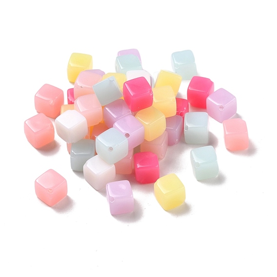 Opaque Acrylic Beads,Cube